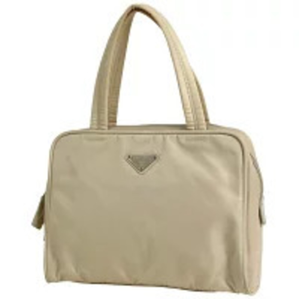 Prada Plate Handbag Tote Bag Off White